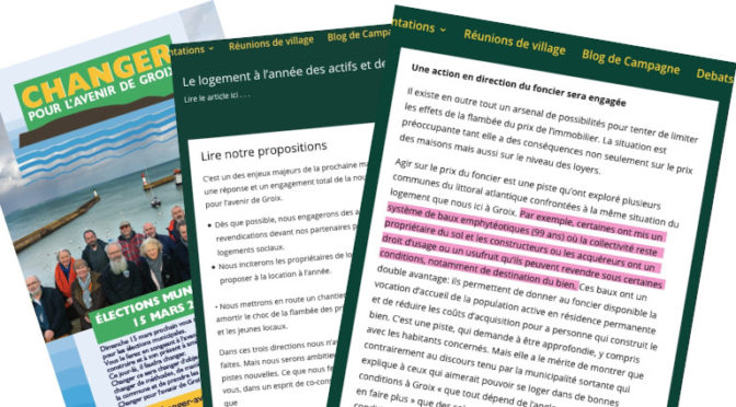 Quand le Maire de Groix applique le programme électoral de l’opposition